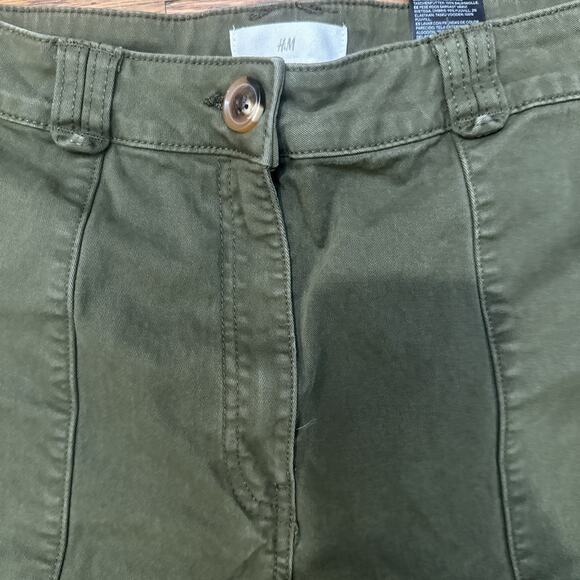 H&M Women’s Cargo Pants Green 14 Carpenter - Picture 4 of 15